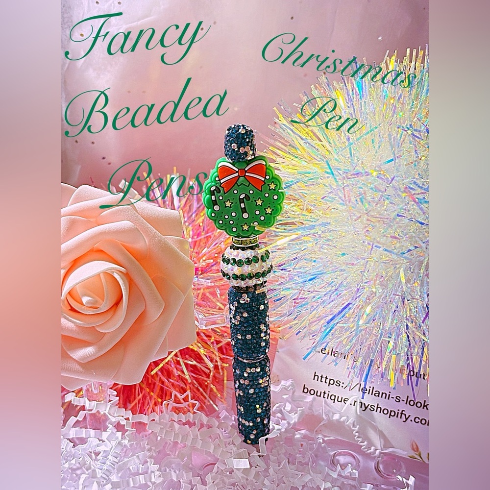 Christmas Wreath Beaded Pen